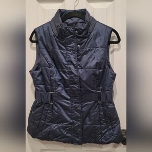 New York & Company Quilted Navy Vest - S